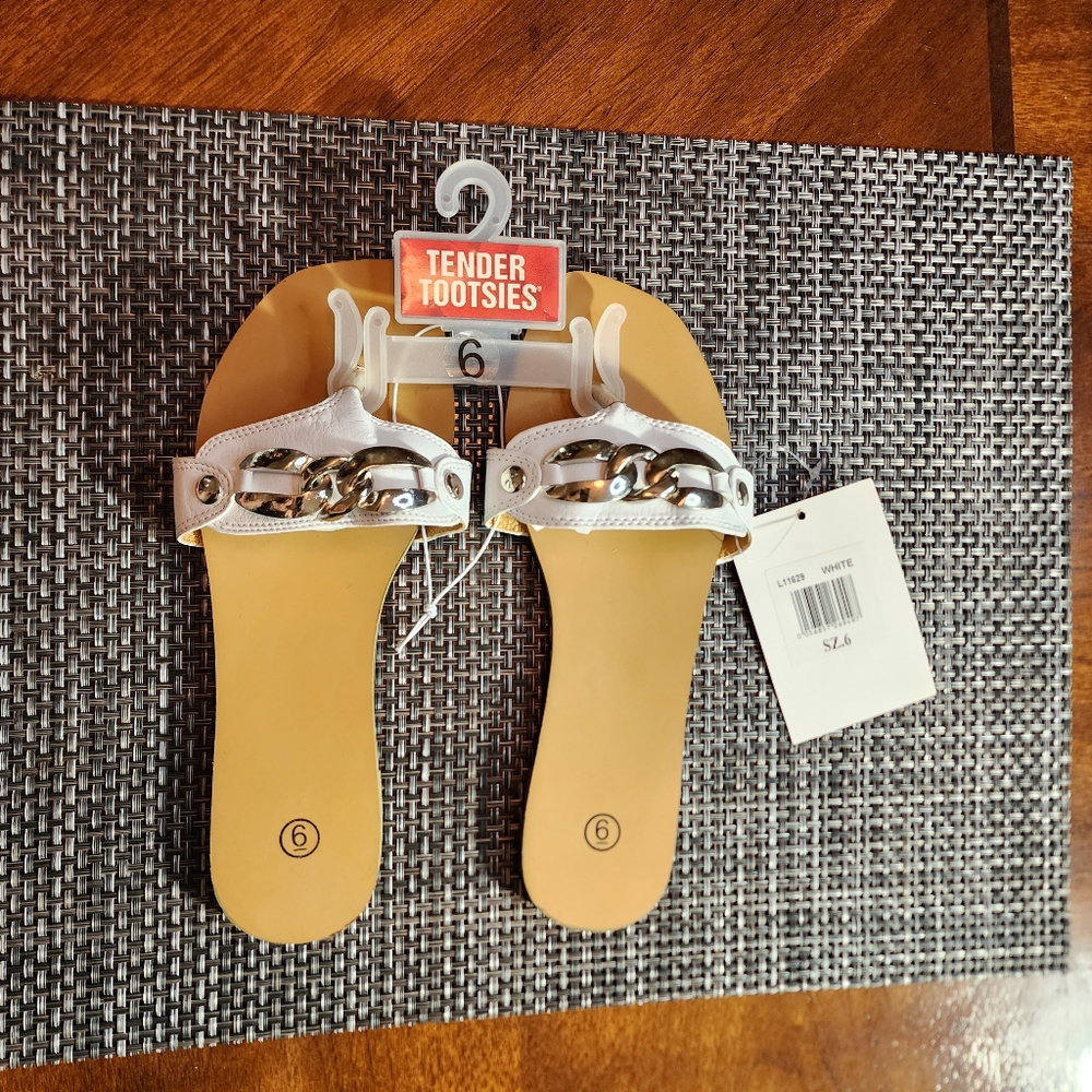 Tender Tootsies Sandals White Size 6 - Picture 7 of 14